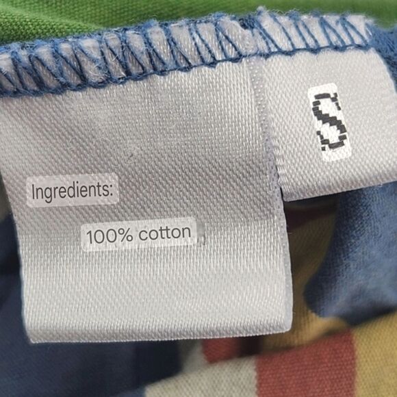 Midi Cargo Skirt Womens Small Multicolor Stripes Elastic Waist Kidcore Retro 90s - Picture 7 of 9